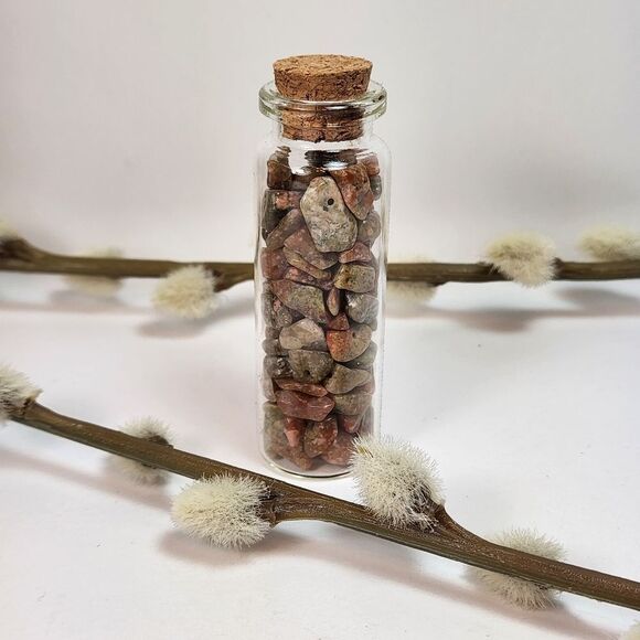 Gemstone Chip Wishing Jar Autumn Jasper - Picture 1 of 4